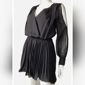 Double Zero Black Mini Romper Shorts Pleated Skirt Backless